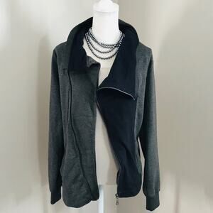 Scandal Asymmetric Zip Knit Jacket